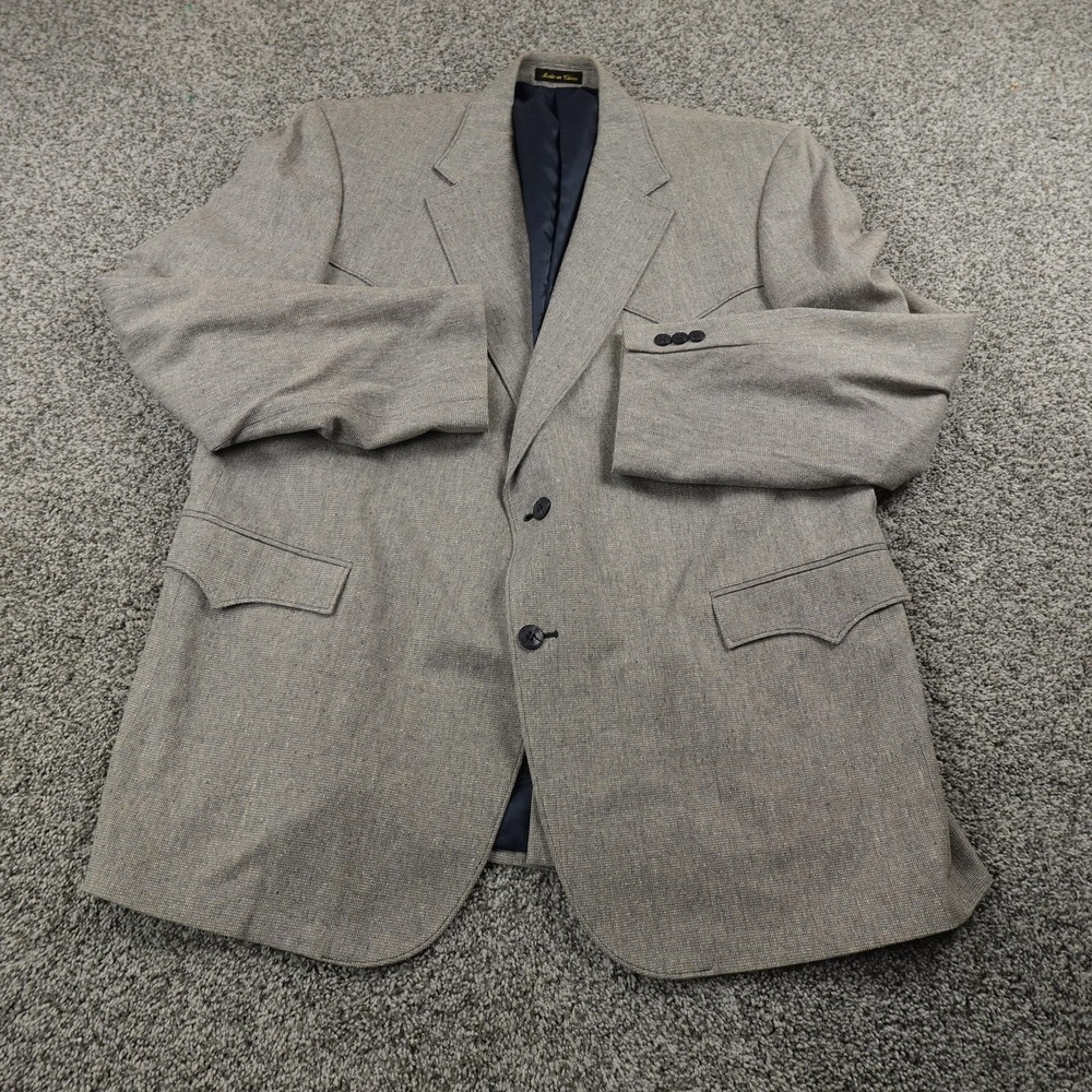 Circle S Suit Mens 50L 32X33 Gray Silk Western Jacket Trouser Pants 2 Piece Set - Picture 2 of 16